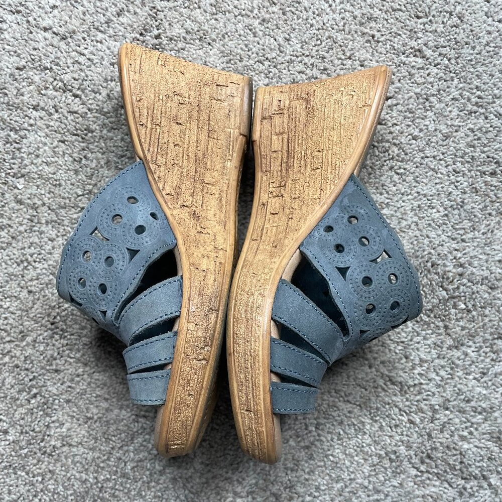 Spring Step Wedge Slide sandal, size 36 (5.5 in US), blue